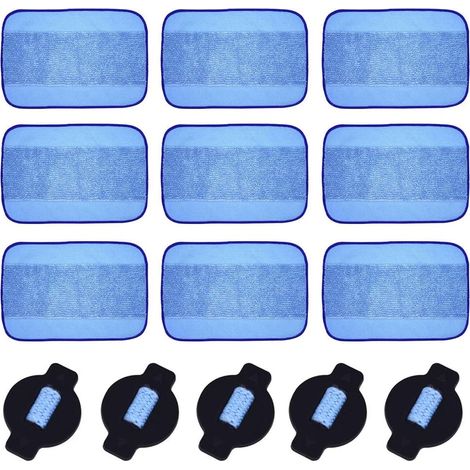 Kit d'accessoires pour iRobot Braava 300 Series - Lingettes Microfibre, Coussinets Humides Lavables et Mèches Absorbantes (9 Capuchons + 5 Mèches) (1/5)