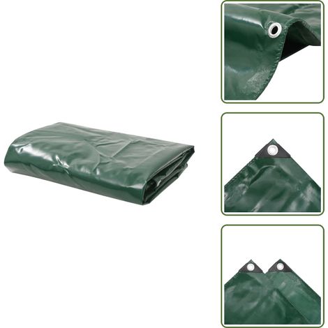 Cubierta de coche - vidaXL Lona 650 g/m² 1,5x6 m verde - Funda de remolque