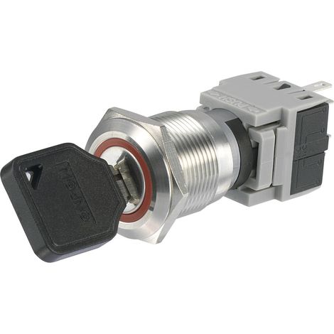 TRU COMPONENTS 704409 LAS1-BGQ-11Y/23 Schlüsselschalter 250 V/AC 5 A 1 x Aus/(Ein) 1 x 60 ° IP40 1 S