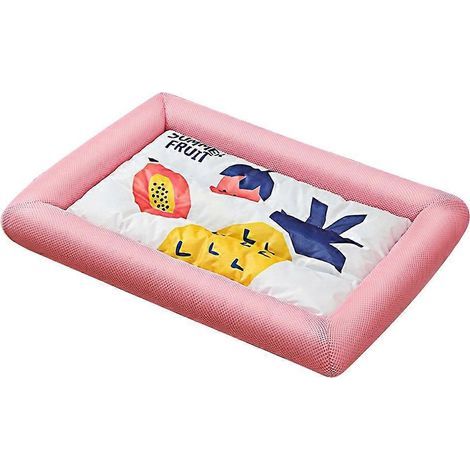 1. Kühlendes Kissen für Welpenbetten, rosa Ananas-Muster, Größe S, weiche Matratze für Kätzchen und kleine Hunde. (1/4)