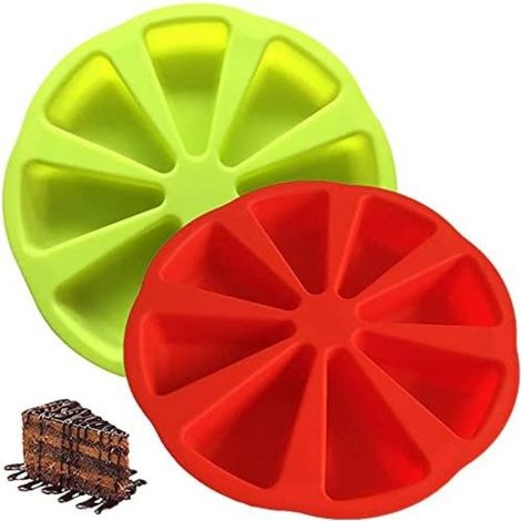 Lot de 2 moules à gâteau en silicone, coloris rouge et vert (1/5)