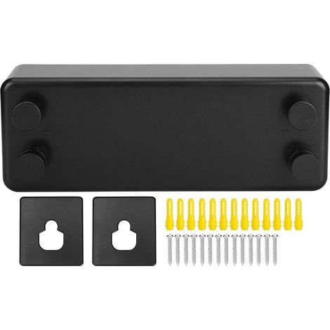 Tendedero retráctil de pared con doble cuerda para interior y exterior, 24 x 8,7 x 7,8 cm (negro)