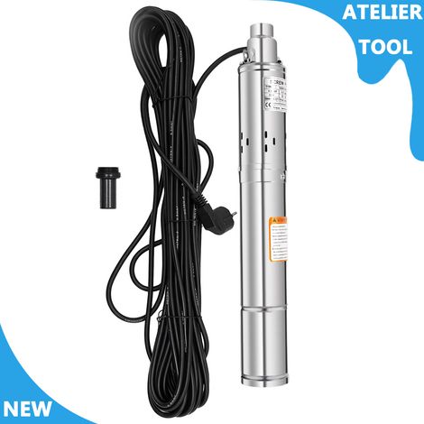 ATELIER Pompe à eau de puits profonds 250W 2850r/min Pompe en acier inoxydable 304 pour extraire les eaux souterraines (1/5)