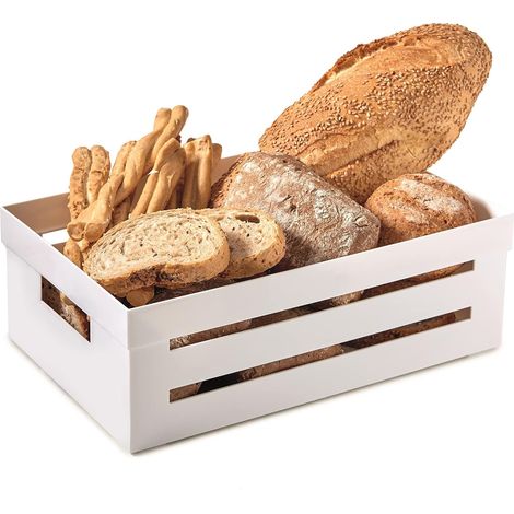 Boîte de Rangement Cuisine 5 L, Organisateur de Cuisine et Panier de Rangement pour Frigo, Caisse de Rangement Blanche, 20 x 15 x 8,5 cm (1/5)