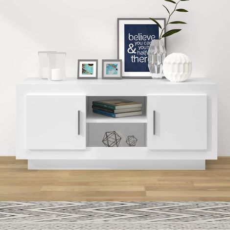 vidaXL Mueble para TV madera contrachapada negro 102x35x45 cm (1/5)