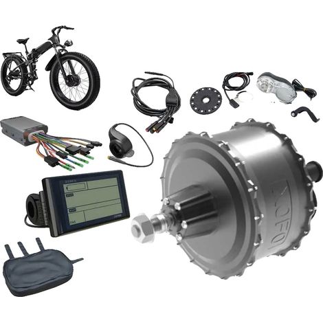 Kit de moteur pour Fat Bike, moteur à moyeu sans balais, niveaux d'assistance réglables, Kit de moteur de vélo électrique Fat-c, 20in avant 135mm, Levier de frein-a (1/2)