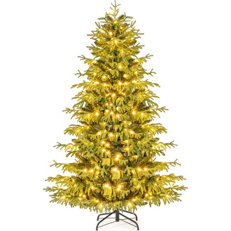 Albero di Natale pre-illuminato 180cm, 270 luci LED bianco caldo e base pieghevole (1/3)