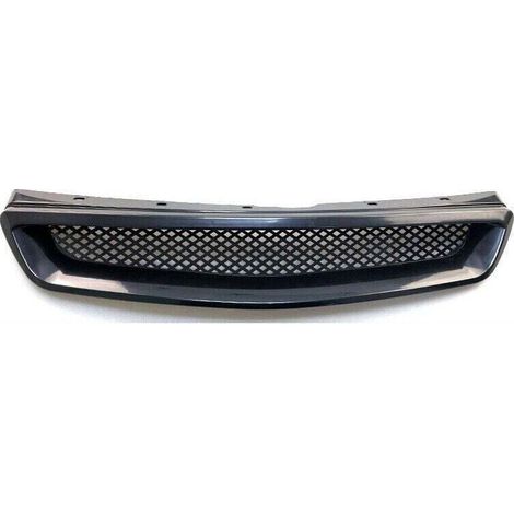 Frontgrill im JDM Type R-Stil für Honda Civic EK (1999–2000), aus robustem ABS-Kunststoff, mattschwarz, 1-teilig (1/4)