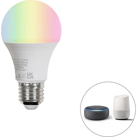 LUEDD Lampadina LED intelligente E27 A60 opaca RGBW 8,5W 806lm 2700-6500K (1/5)