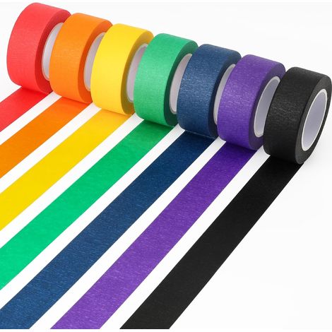 7 Rolls of Coloured Masking Tape, Writable Masking Tape (1/5)