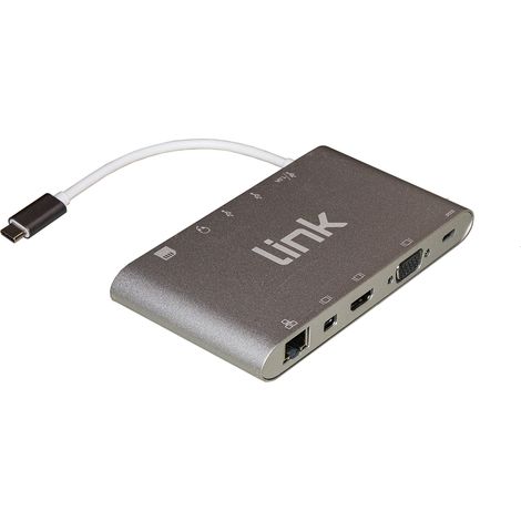 Link Docking Station Usb-c 11 Porte 3 X Video, Usb-c, 3 X Usb 3.0, Rj45, 2 X Card Reader (1/2)
