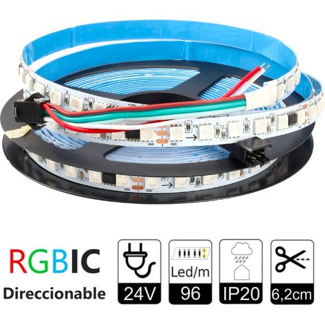 Jandei - Tira led RGBIC Pixel Direccionable 24V. 96 led/m SMD5050 IP20 16 ICs/metro (1/3)