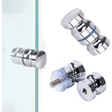 Paar Edelstahl-Duschtürgriffe, Schiebetürgriffe für Duschen, Glasduschtürgriffe für Badezimmer, Küche, Büro, Hotel (30 60 mm) (1/4)