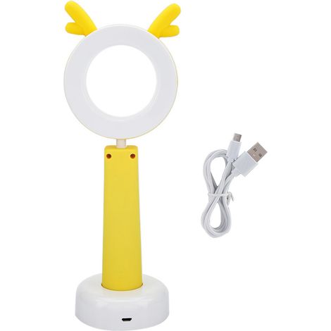 Lampe de bureau LED pliable rechargeable USB, légère, jaune, pour lecture et étude. (1/5)