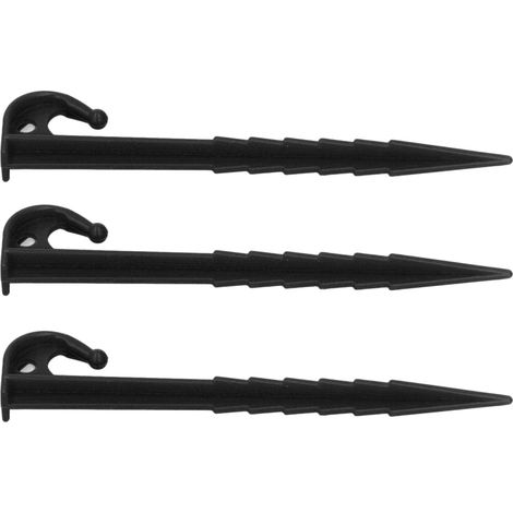 50 Stück Kunststoff-Zeltnägel, 14 cm lang, gezahnt, sehr robust, aus ABS, für den Außenbereich, Strand, Zelt, Camping und Markisen, schwarz (1/5)