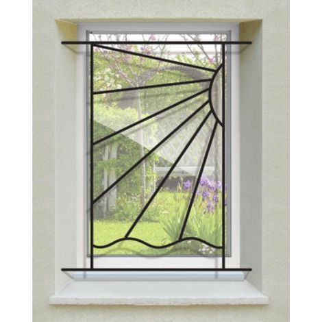 DMS – Grille de défense pour fenêtre 45 cm x 40 cm – Acier prépeint résistant aux intempéries – Installation facile entre tableaux