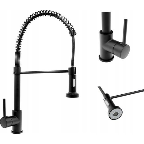 Mitigeur de Cuisine avec Douchette Extractible Granitan Noir Spirale (1/5)