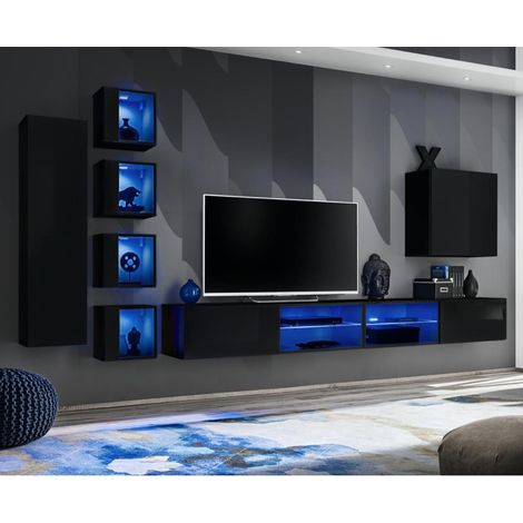 Ensemble Meuble TV "Switch XXVI" 320cm Noir (1/4)