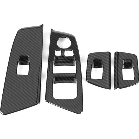 4 pièces cache cadre bouton lève-vitre pour BMW Série 5 G30 2017-2018 carbone (2) (1/5)
