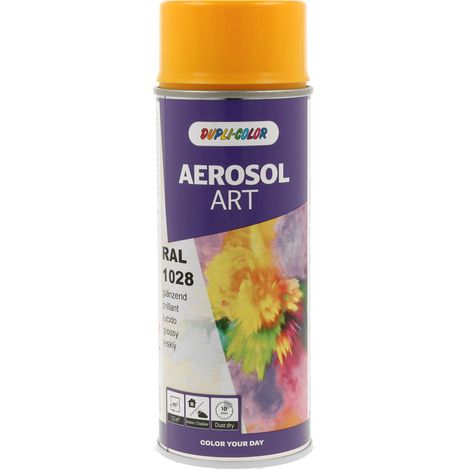 DUPLI-COLOR - Peinture spray ART RAL 1028 Brillant - 722509 - Ce produit de marque DUPLI COLOR est neuf.