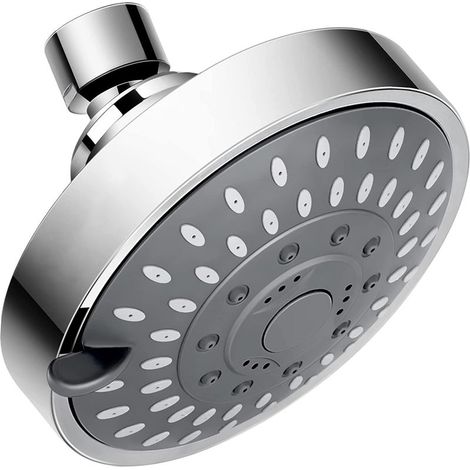 Pomme de douche à 5 réglages, pomme de douche suralimentée, réglable, ABS, argent (1/5)