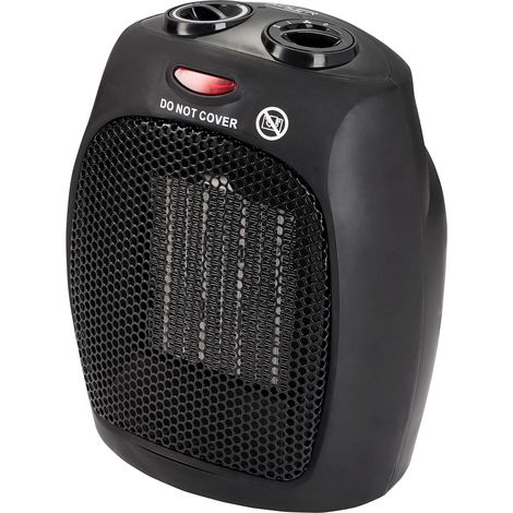 Adler AD 7702 Chauffage Céramique Portable PTC, 2 Niveaux de Puissance, Thermostat,Froid/Chaud 1500W Noir