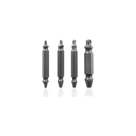Juego de 4 puntas extractoras de tornillos dañados para quitar tornillos desgastados, rotos, dañados y oxidados - Crezuo