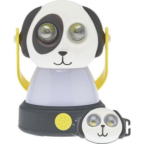 Lanterne et lampe frontale LED combinées pour le camping, les chiens et les enfants - 2 modes d'éclairage Poignée rabattable Adaptée aux enfants Lanterne à piles pour le camping, les urgences, les (1/4)