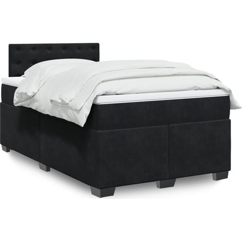Boxspringbett mit Matratze Schwarz 120x200 cm Samt