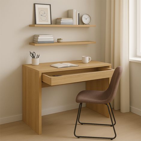 Bureau FORDE - Spacieux - Avec Tiroir - Chêne Sonoma - Largeur 75 cm, Hauteur 75 cm, Profondeur 50 cm (1/4)