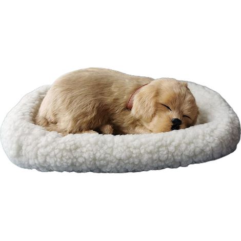 Jouet Chien Dormeur Réaliste avec Tapis, Peluche Animale Souffle pour Enfants Déco Maison (1/5)