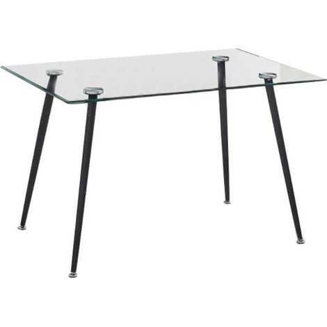 Mesa de cristal templado 120x80 cm con marco de acero - Setfull (1/3)