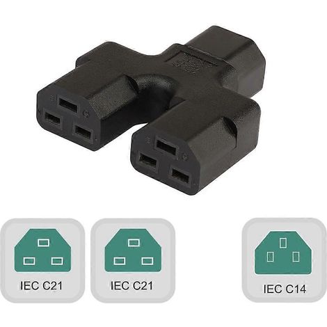 IEC320 C14 auf 2xC21 Zwei-in-Eins-Netzadapteranschluss