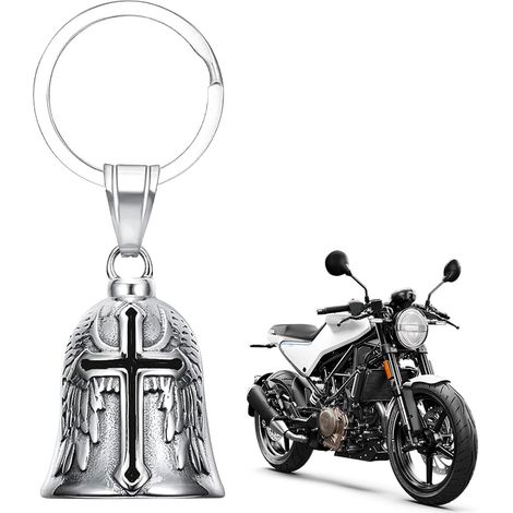 Campanello per moto Guardian RideBell, Campanello Guardian, Campanello per moto, Campanello per moto Guardian Bell, Campanello Lucky Motorcycle, Campanello in acciaio inossidabile argentato di Guardia