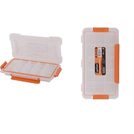 TrAdE Shop Traesio - Cassetta Portautensili Scomparti Regolabili Viti Tasselli Organizer 230x120x37mm -