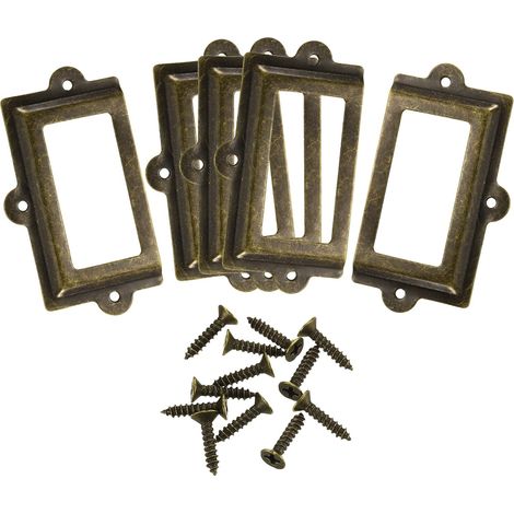 5pcs Porte Étiquettes en Métal 107x60mm avec 3 Trous, Bronze (1/5)