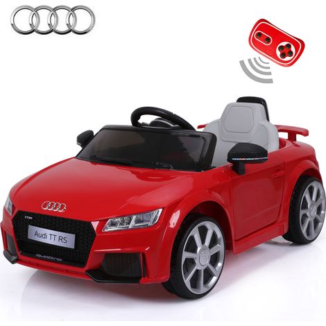 Audi Licensed TT RS 12V OutdoorToys Children's Battery Operated Rechargeable Kids Electric Ride On Toy Car with 2.4G Parental Remote Control, Red (1/5)