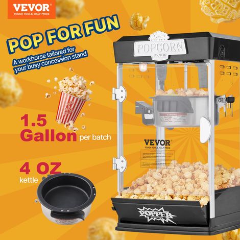 Machine à Pop Corn 480 W, Appareil à Pop-corn de Comptoir Électrique, Grand Bol de 113 g pour 5,7 L par Lot, avec Verre Trempé, 3 C… (1/5)