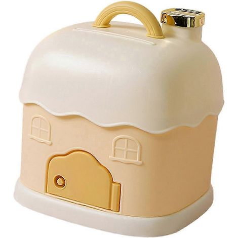 Tirelire pour enfants avec serrure et deux compartiments, idéale comme cadeau d'anniversaire ou pour Thanksgiving.-Yellow (1/5)