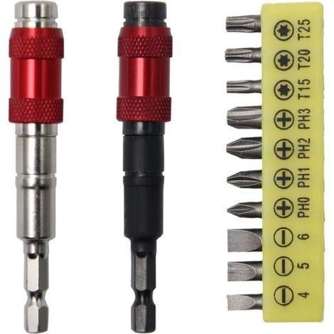 12 porte-embouts magnétiques rotatifs à 20° avec système de dégagement rapide, porte-embout hexagonal rotatif de 92 mm (1/4") avec embout de tournevis-AquaForge (1/5)