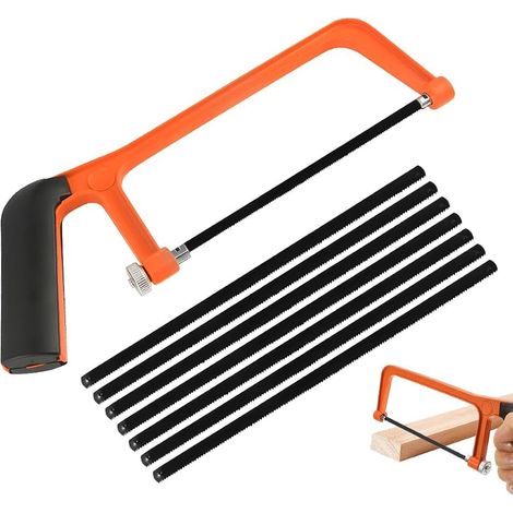 Kleine 150-mm-Metallsäge, Junior-Mini-Handsäge mit 30 austauschbaren Sägeblättern, Mini-Handsäge zum Schneiden von Kunststoff, PVC-Rohren, Dachschindeln und Holz (1/5)