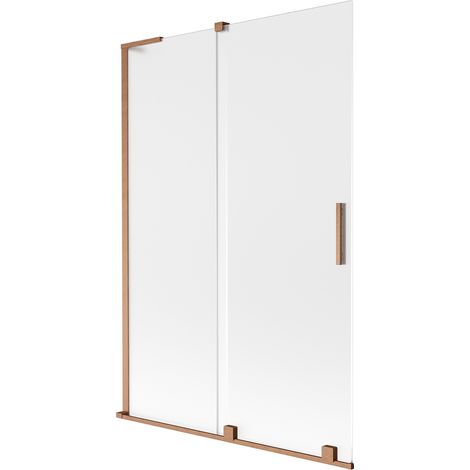 Mexen Velar L Badewannenfaltwand 2-flügelig verschiebbar 120 x 150 cm, satiniert, gebürstetes Kupfer - 896-120-003-31-65 (1/5)