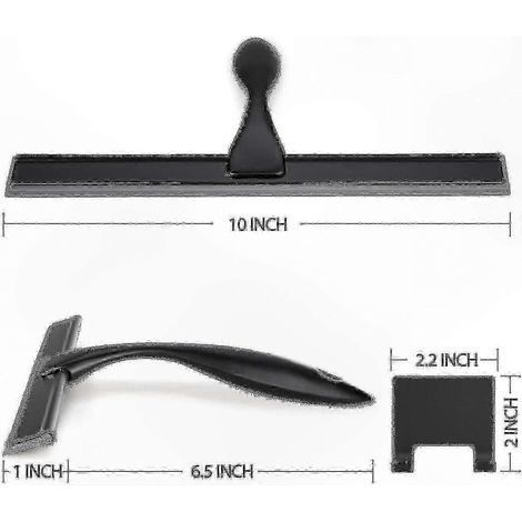 Raclette inox à lame noire pour nettoyage de vitres, grattoir professionnel en acier inoxydable, manche robuste, finition miroir, usage intérieur/extérieur, outil de lavage efficace. (1/5)