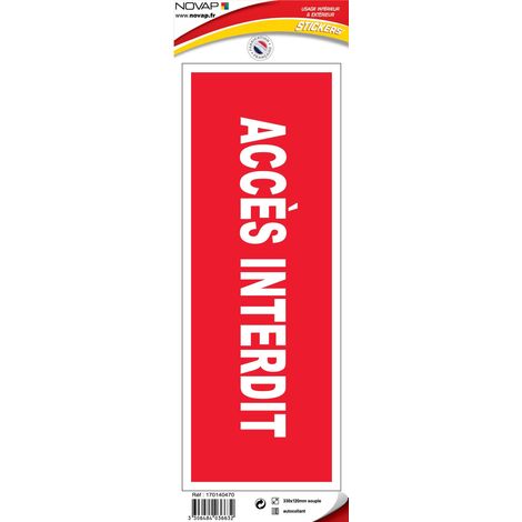 Panneau Accès interdit - Vinyle adhésif 330x120mm - 4036632