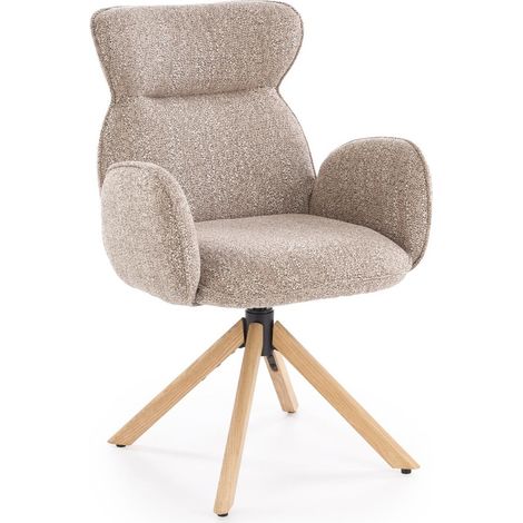 Silla Houston 2041, Beige + Luminoso madera, 93x63x50cm, Tapiz, De madera, Metal (1/5)