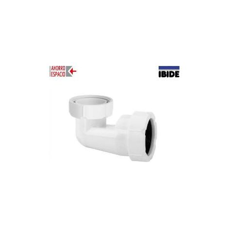 FPLUS codo tuer. loca junta plana 1¼” salida mixta 32/40 , Codo cota baja tuerca loca junta plana 1¼” salida mixta 32/40 (40 PVC encolable) especial válvula Click-Clack