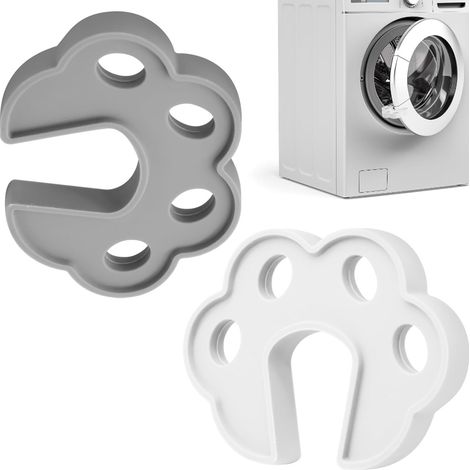 Lot de 2 butées de porte pour machine à laver, sèche-linge, lave-vaisselle, pour une ventilation optimale, garde l'air frais et sec, gris et blanc (1/4)