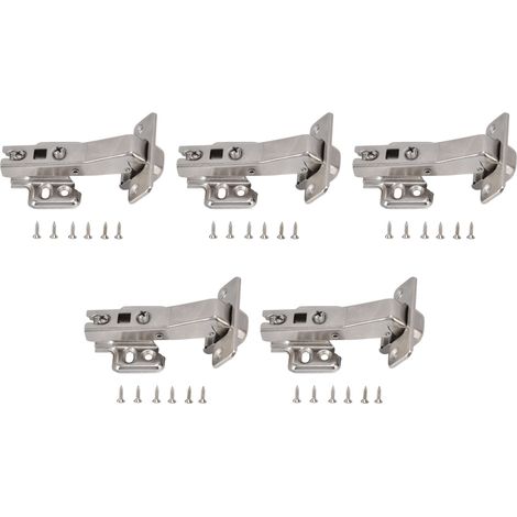 5 Pièces Charnière à Amortissement Hydraulique Réduction du Bruit Vitesse de Fermeture Antirouille pour Portes d'Armoire et Bibliothèques Type A (1/5)