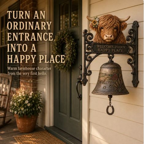 Hot Selling Republic Texas Vintage Doorbell Christmas Highland Farmhouse Welcome Clock - 15cm -