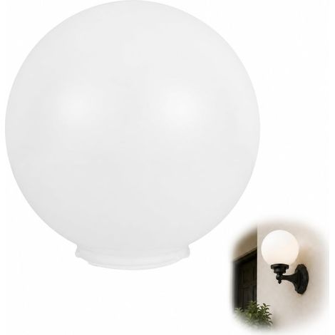 Abat-jour Sphérique Acrylique 30 Cm Diamètre Lait Opaque Protection Lampe Extérieure Jardin Remplacement Globe Lumineux Solide pour Applique Murale et Éclairage Extérieur (1/5)